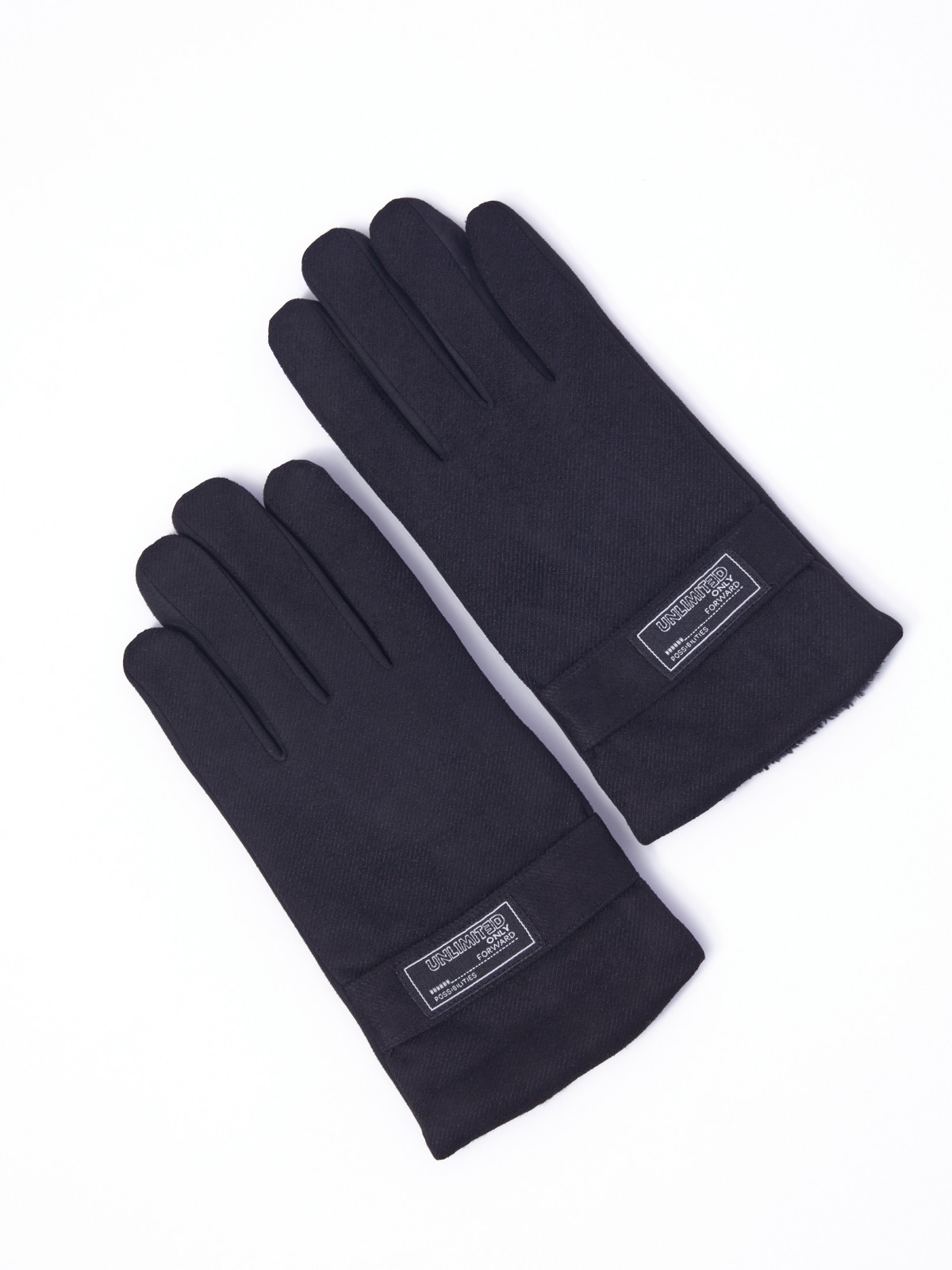 Тёплые тканевые перчатки с экомехом и функцией Touch Screen zolla 013339659025, цвет черный, размер XL