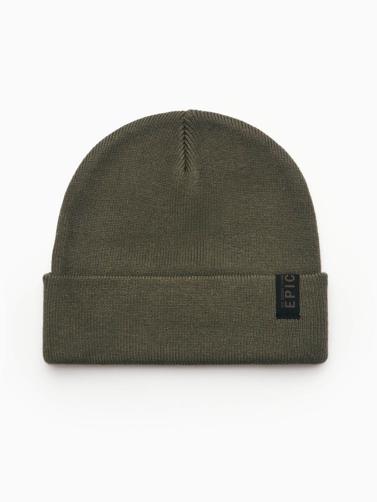 Трикотажная шапка-бини с отворотом