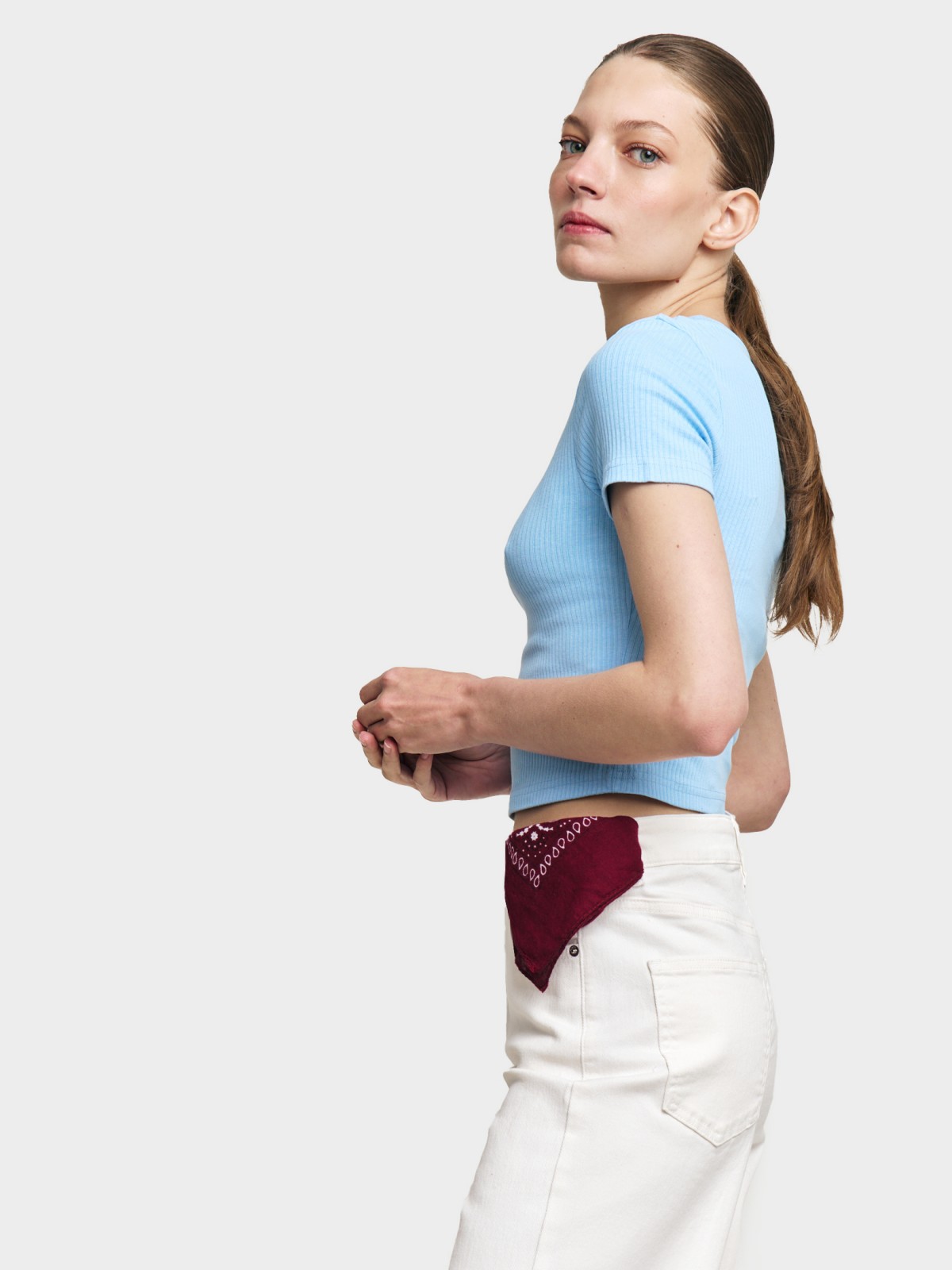 Футболка-топ из хлопка с коротким рукавом