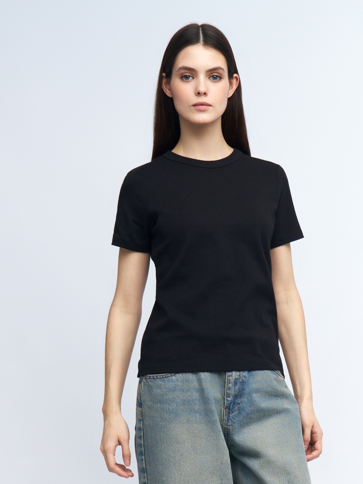 Футболка из хлопка однотонная