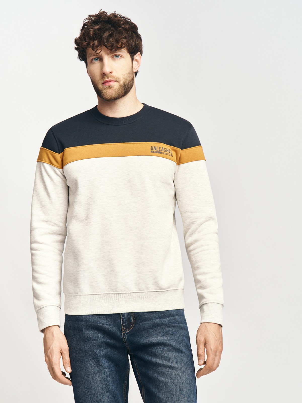 Утеплённый свитшот прямого кроя с начёсом