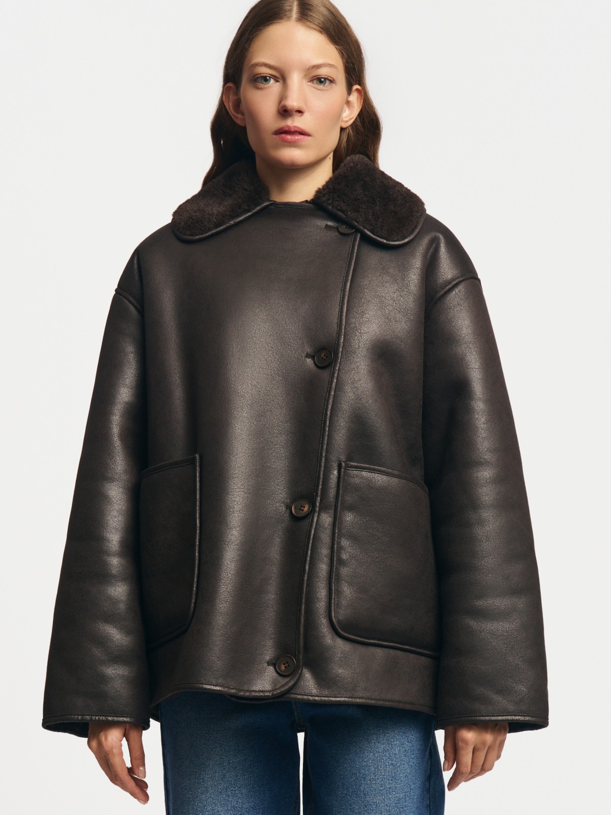 Тёплая куртка-дублёнка из экозамши с экомехом