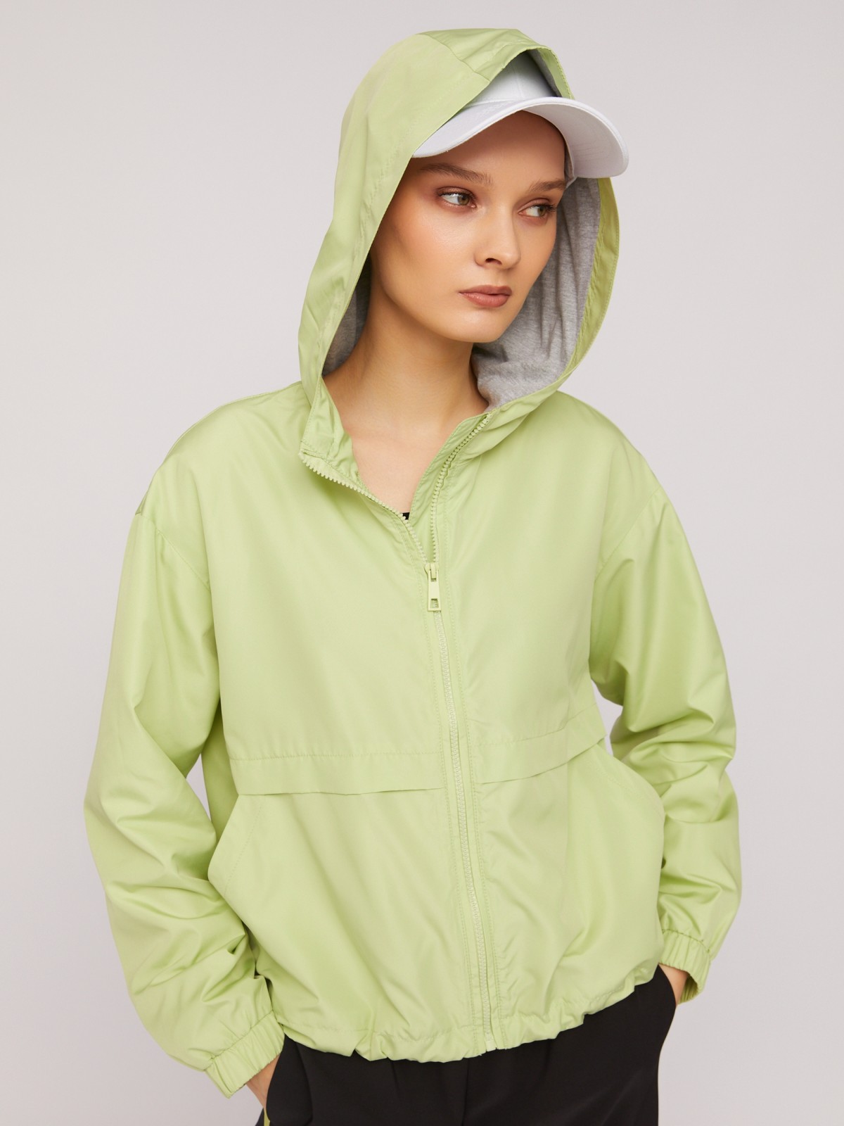 Куртка-ветровка с капюшоном в спортивном стиле zolla 024215602044, цвет лайм, размер M - фото 4