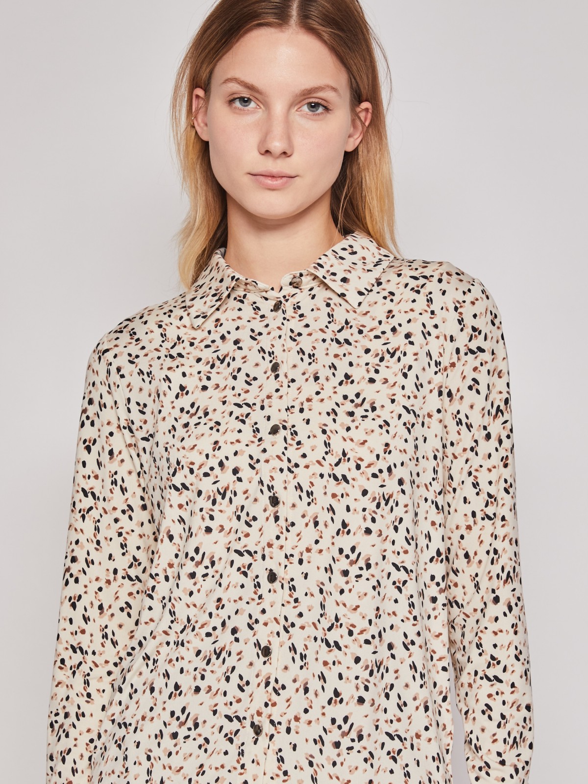 Блузка-рубашка с принтом