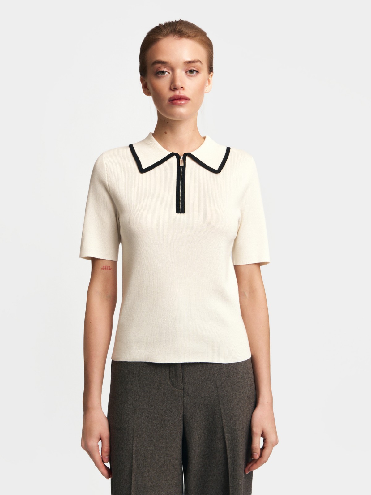 Джемпер поло с коротким рукавом