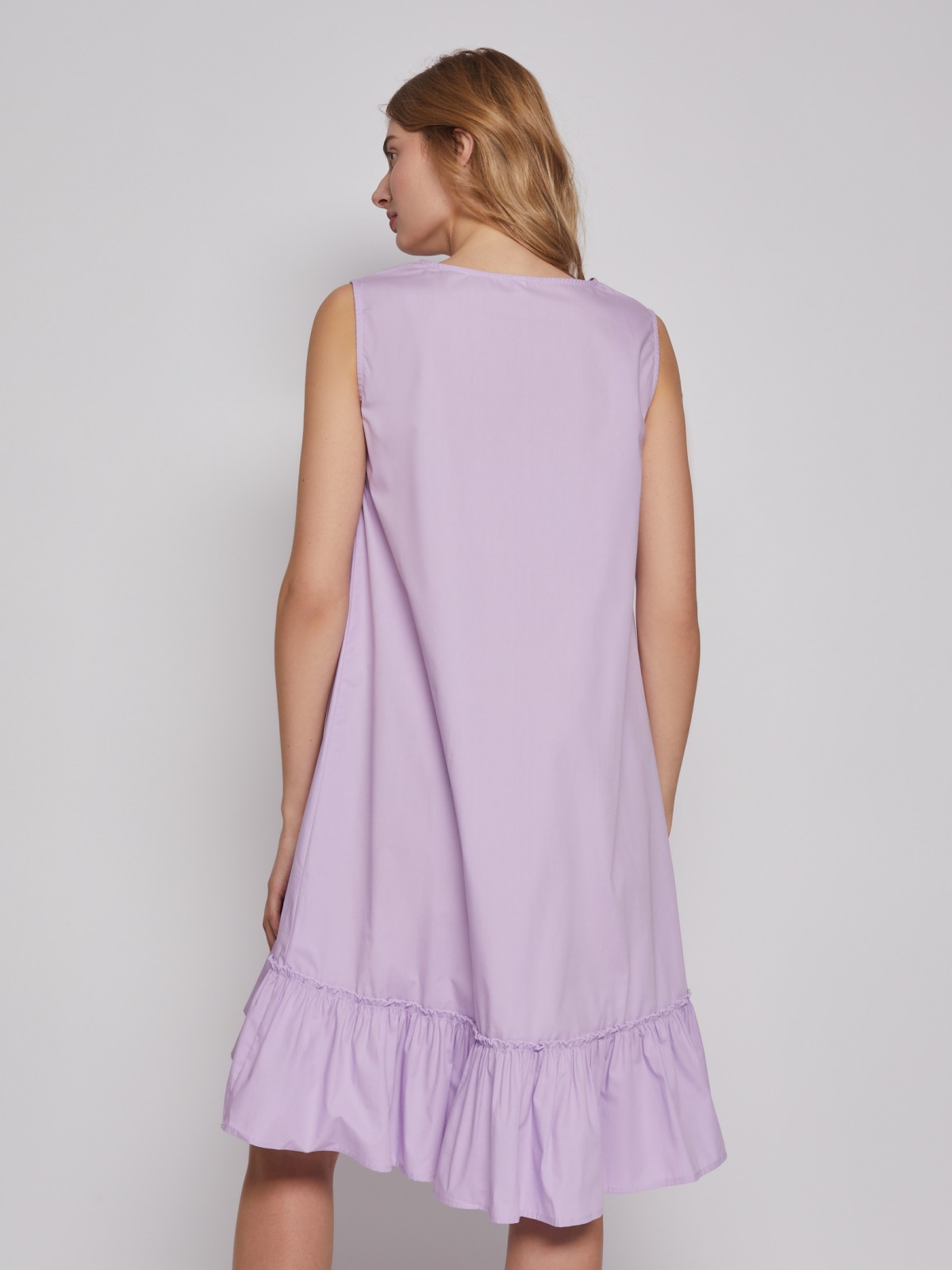 Платье без рукавов с асимметричным подолом zolla 022258291103, цвет лиловый, размер XS - фото 5