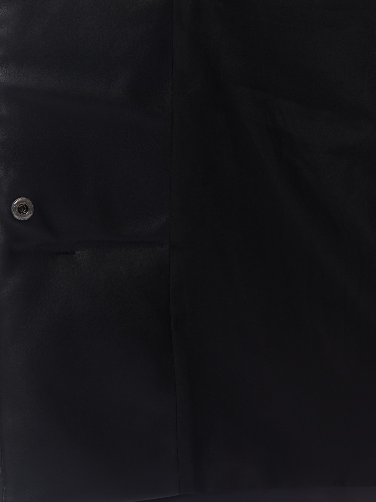 Тёплое пальто из экокожи на синтепоне с воротником-стойкой и поясом zolla 02412522N034, цвет черный, размер XS - фото 5
