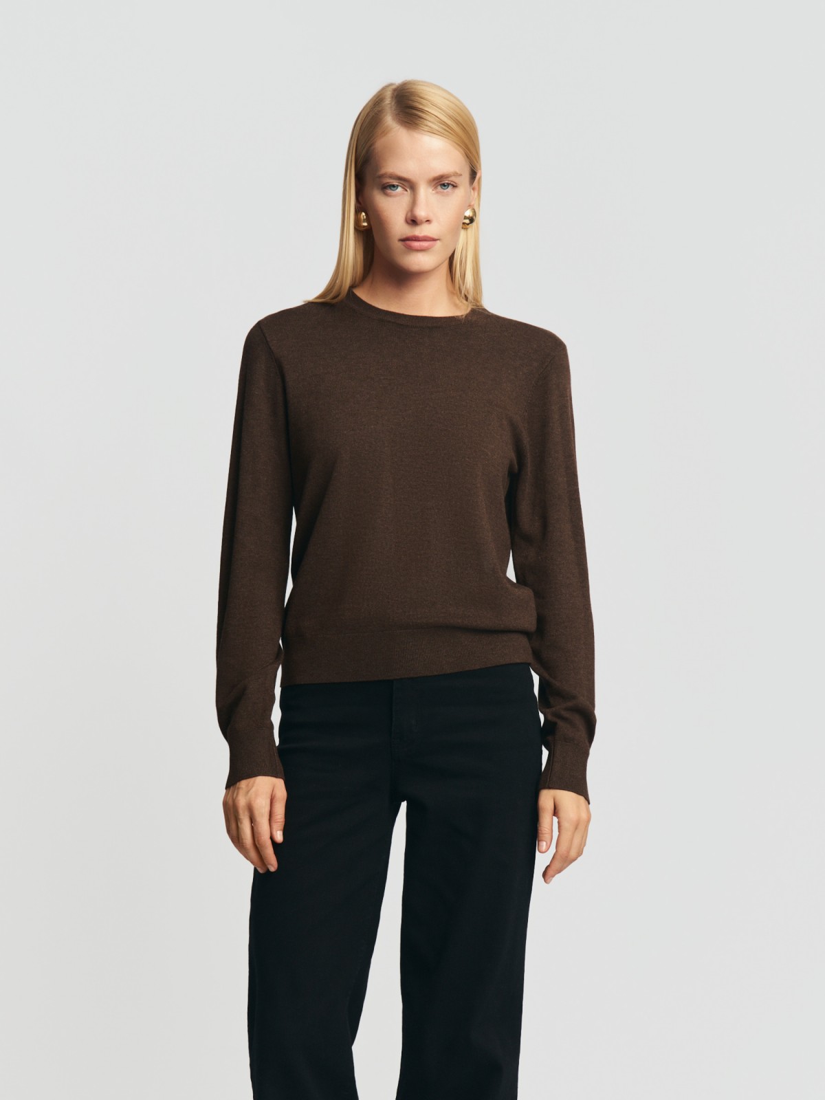 Трикотажный джемпер с длинным рукавом