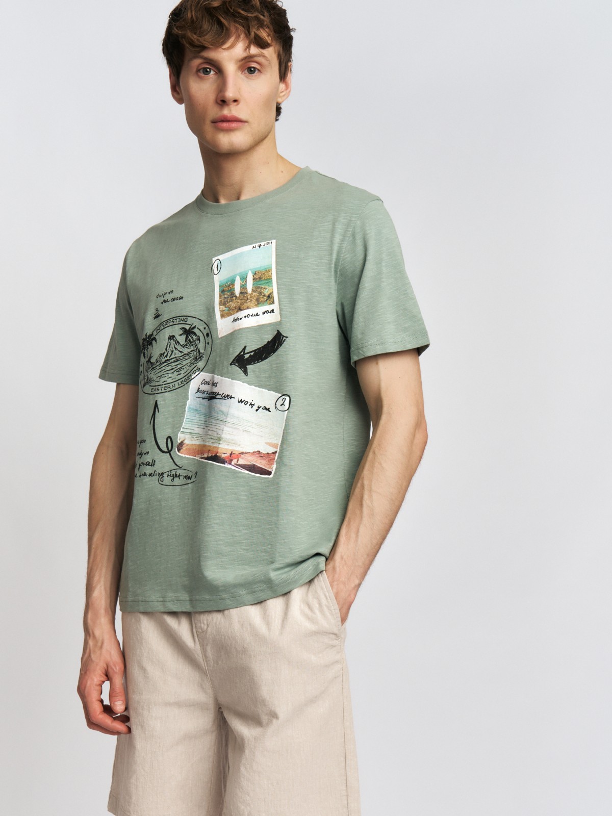 Футболка из хлопка с принтом