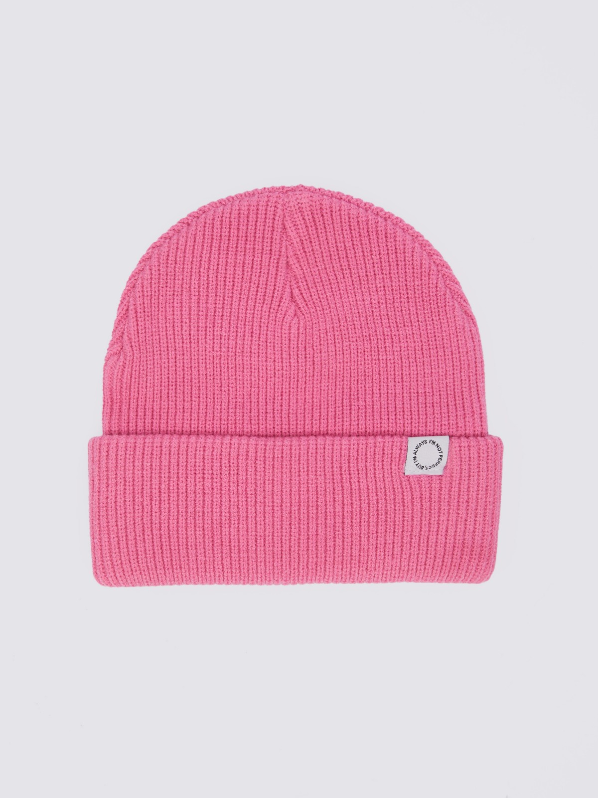 Трикотажная шапка-бини с отворотом zolla 02411927J045, цвет розовый, размер 54-58