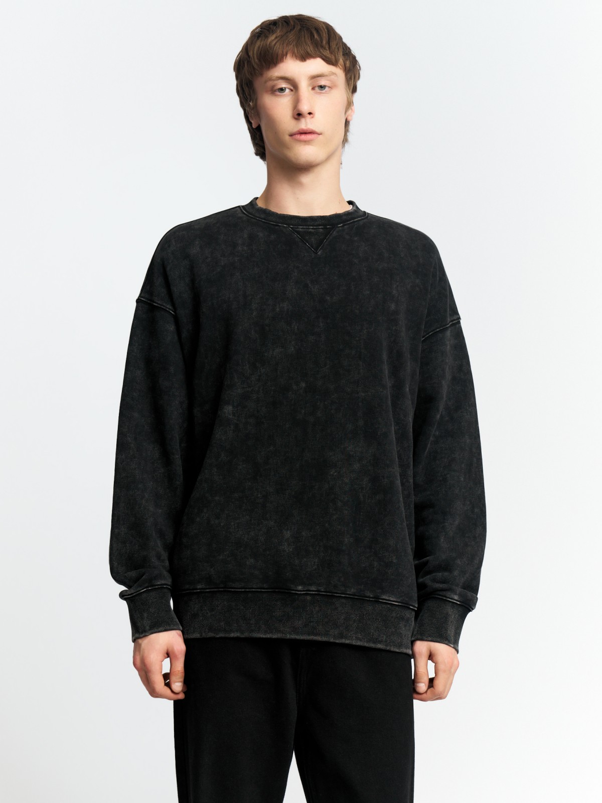 Трикотажный свитшот однотонный