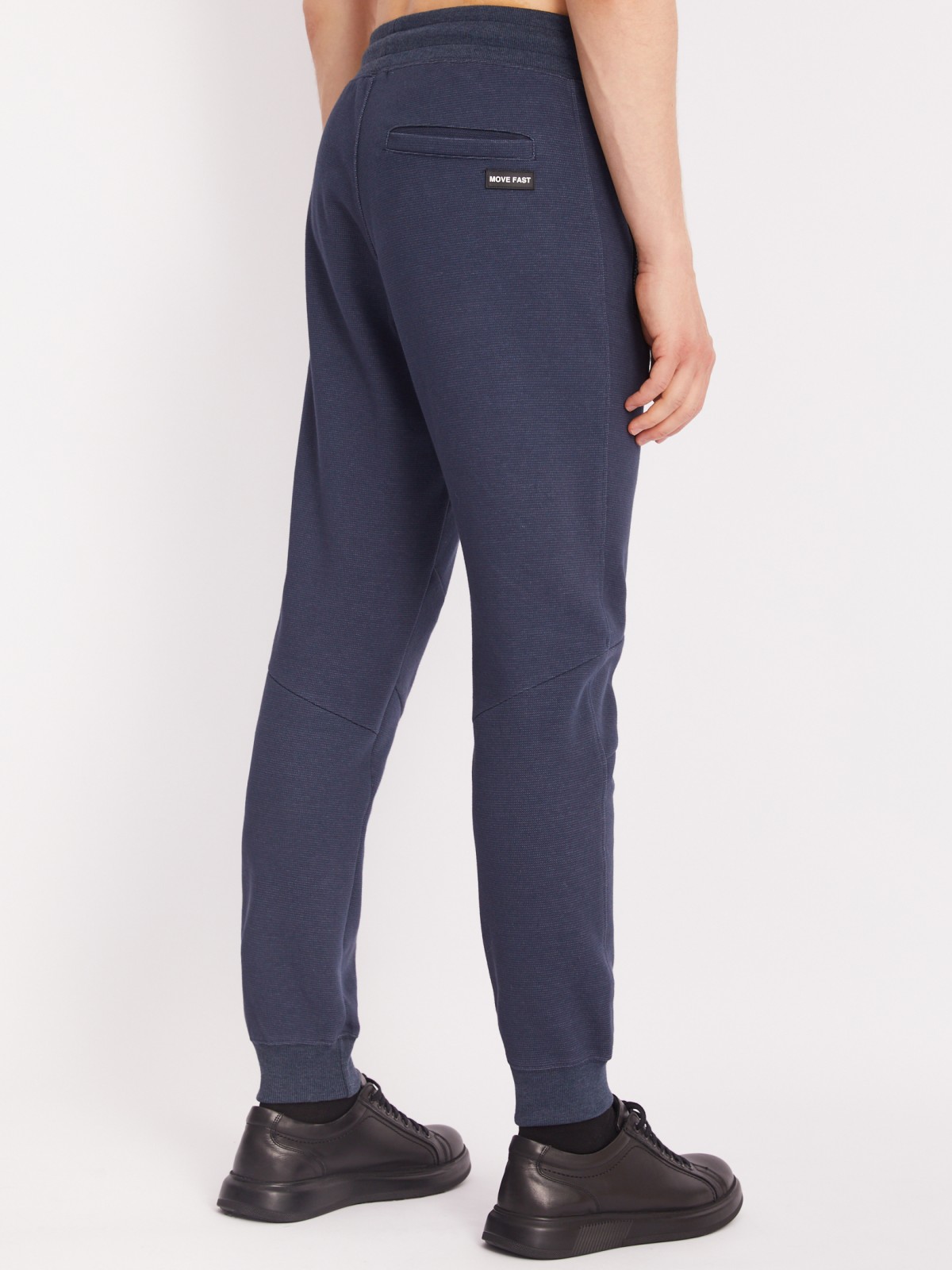 Трикотажные брюки-джоггеры в спортивном стиле zolla 213317679023, цвет синий, размер S - фото 5