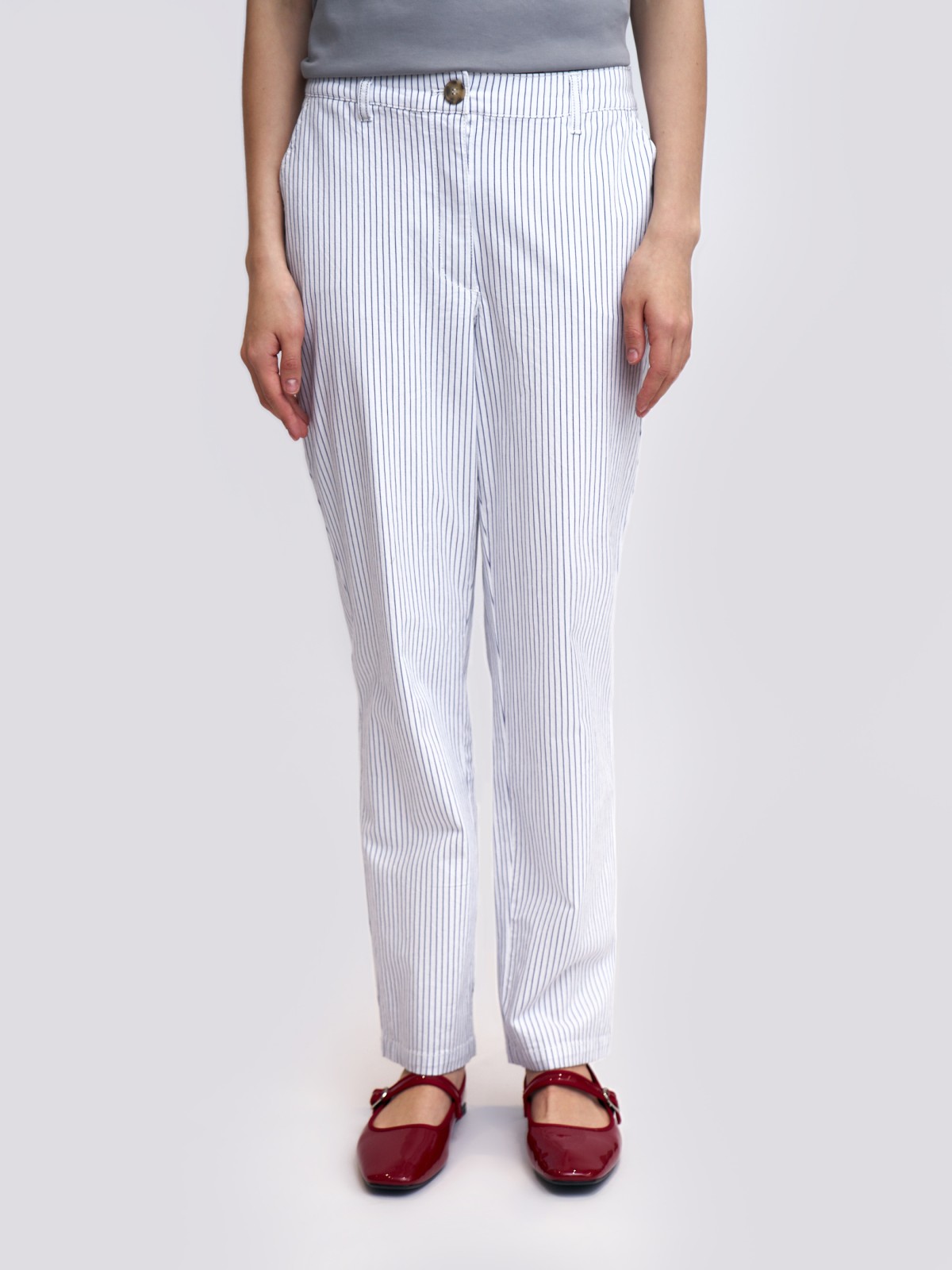 Брюки-чинос из хлопка в полоску