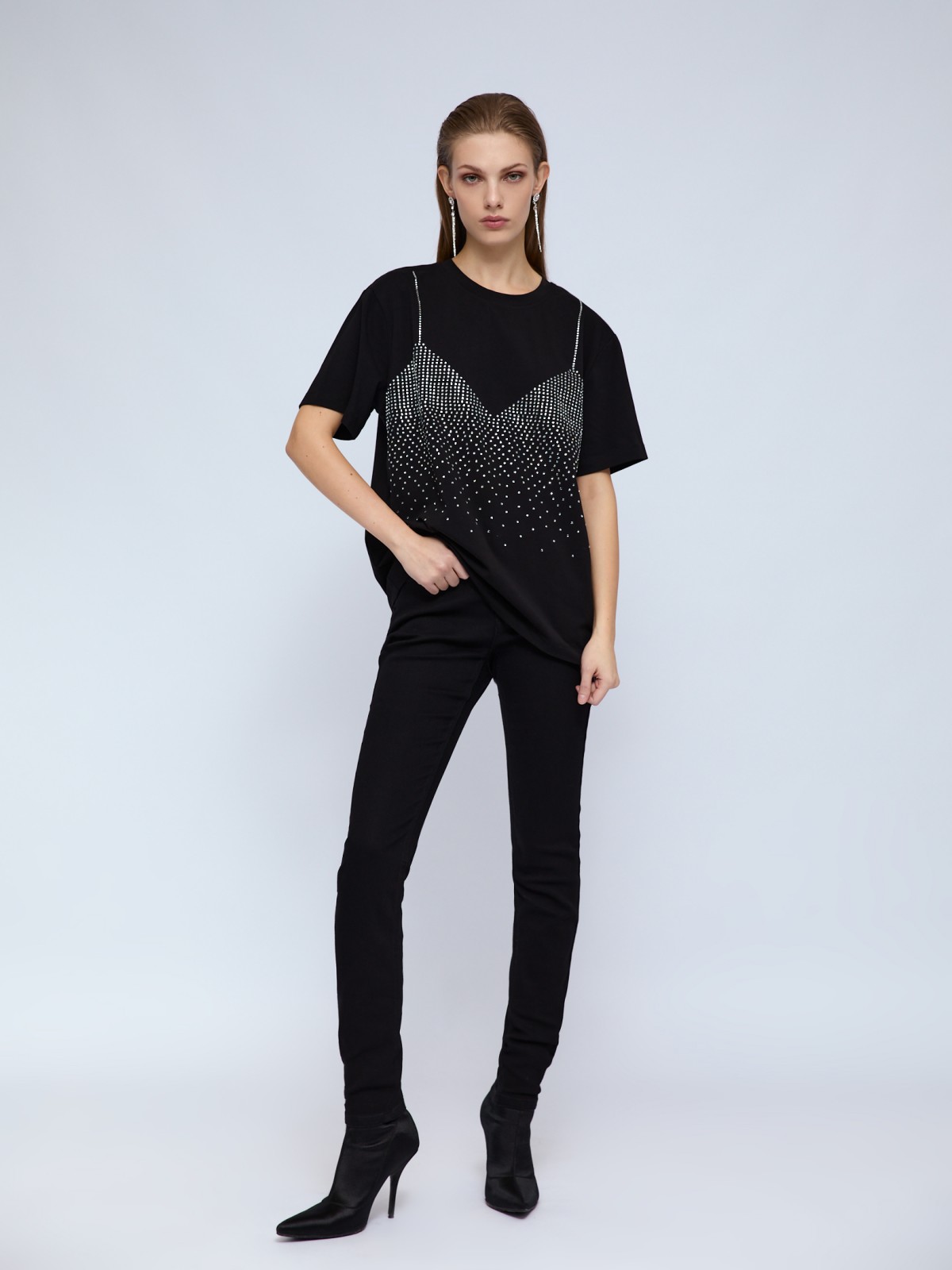 Джинсы силуэта Skinny с низкой посадкой