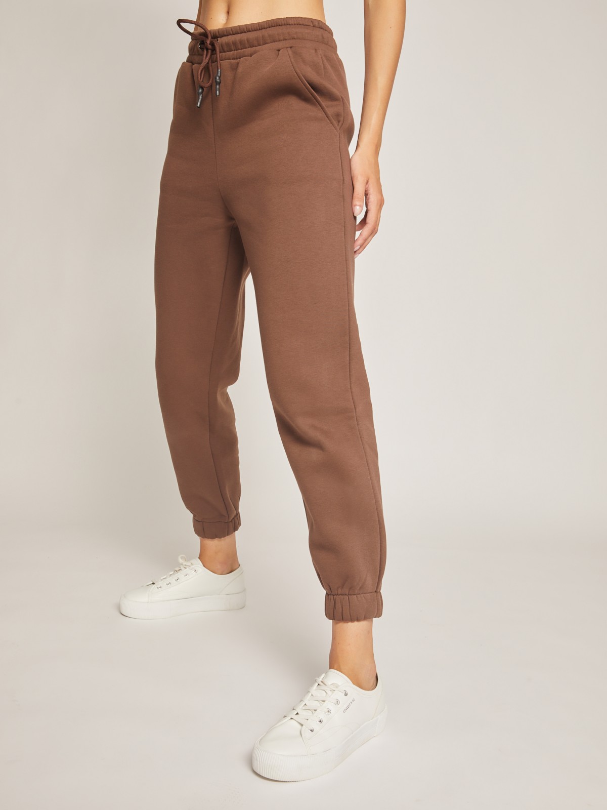 Утеплённые брюки-джоггеры zolla 02142731Y091, цвет коричневый, размер XS - фото 2