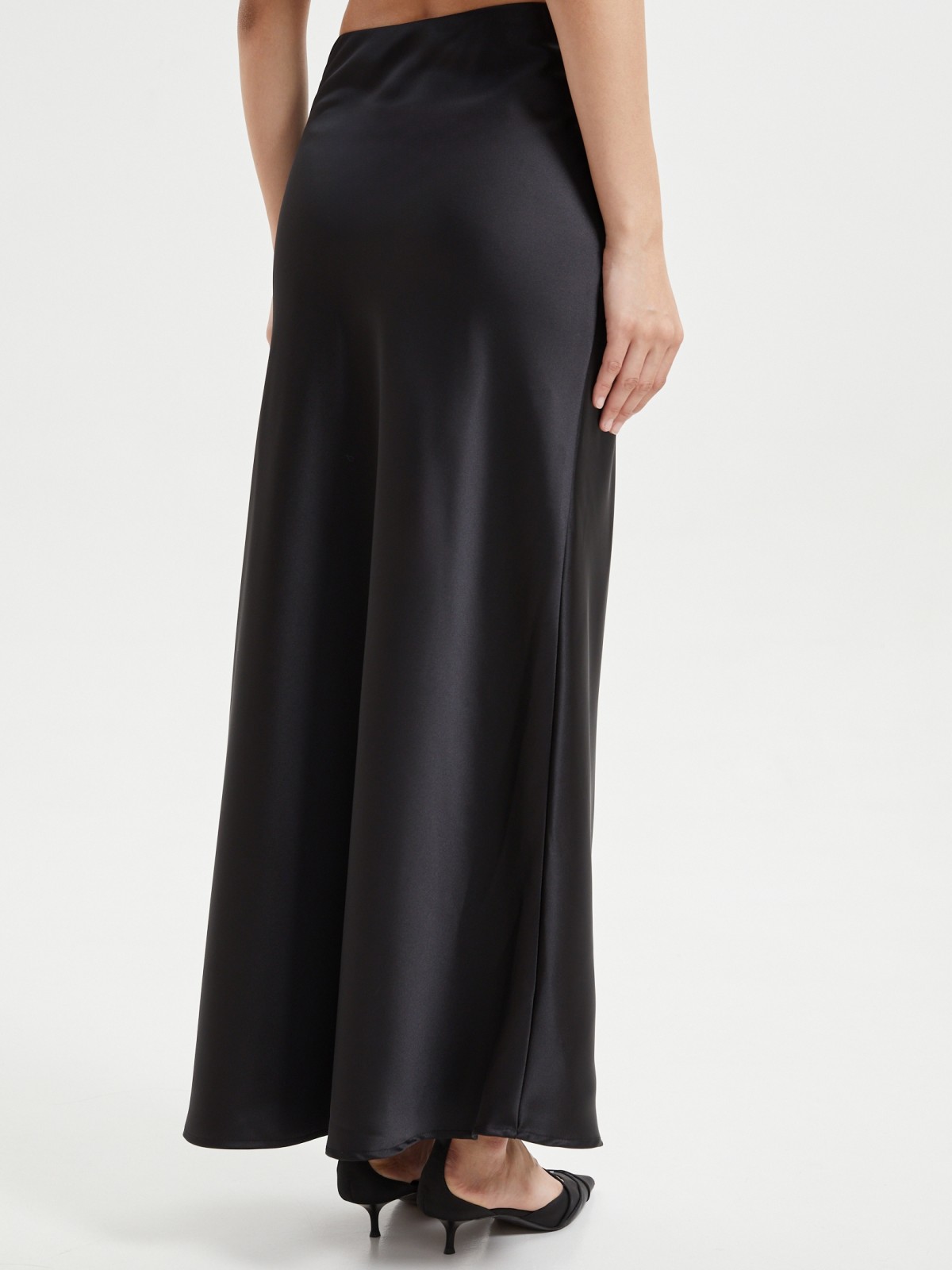 Атласная юбка годе макси