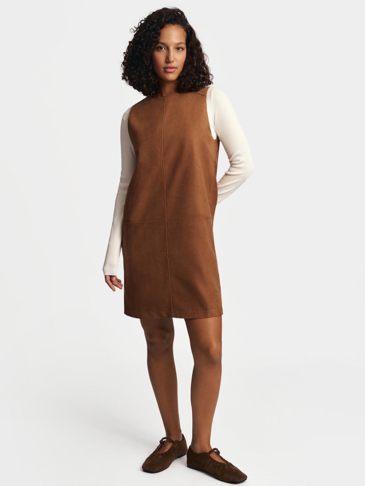 Платье-сарафан из экозамши