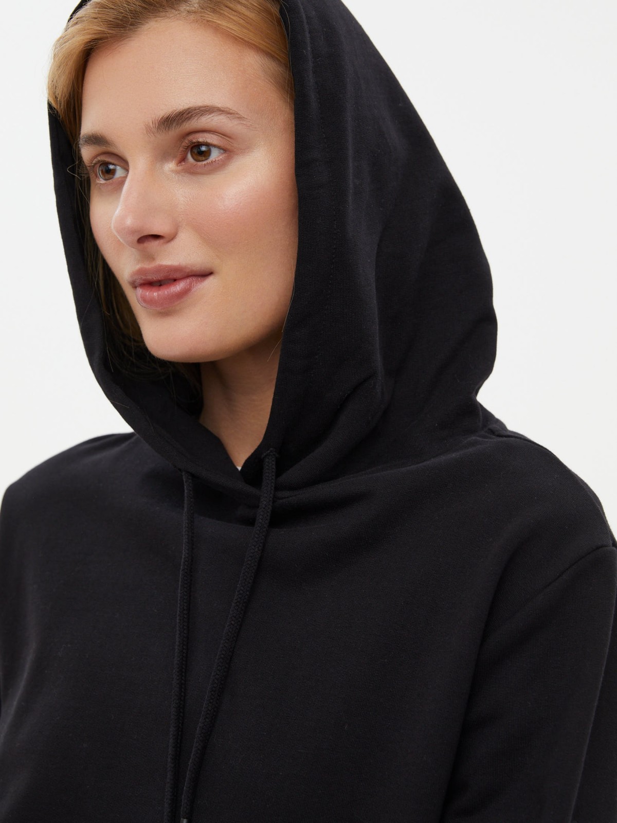 Утеплённый худи из хлопка с начёсом и капюшоном