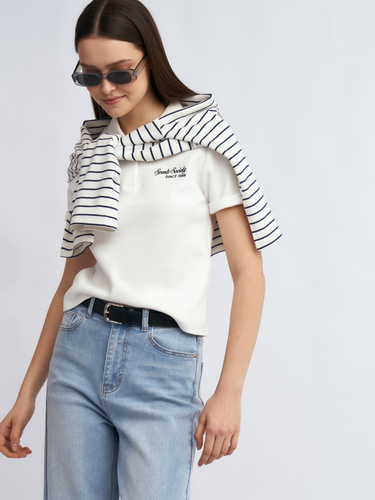 Футболка-топ с воротником поло