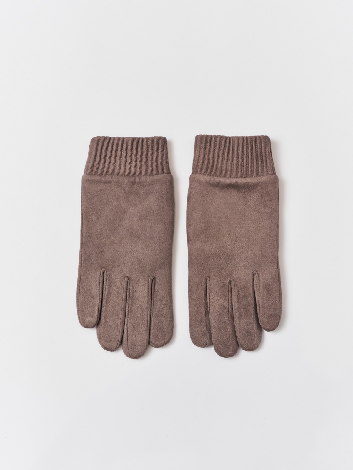 Тёплые перчатки Touch Screen из экозамши