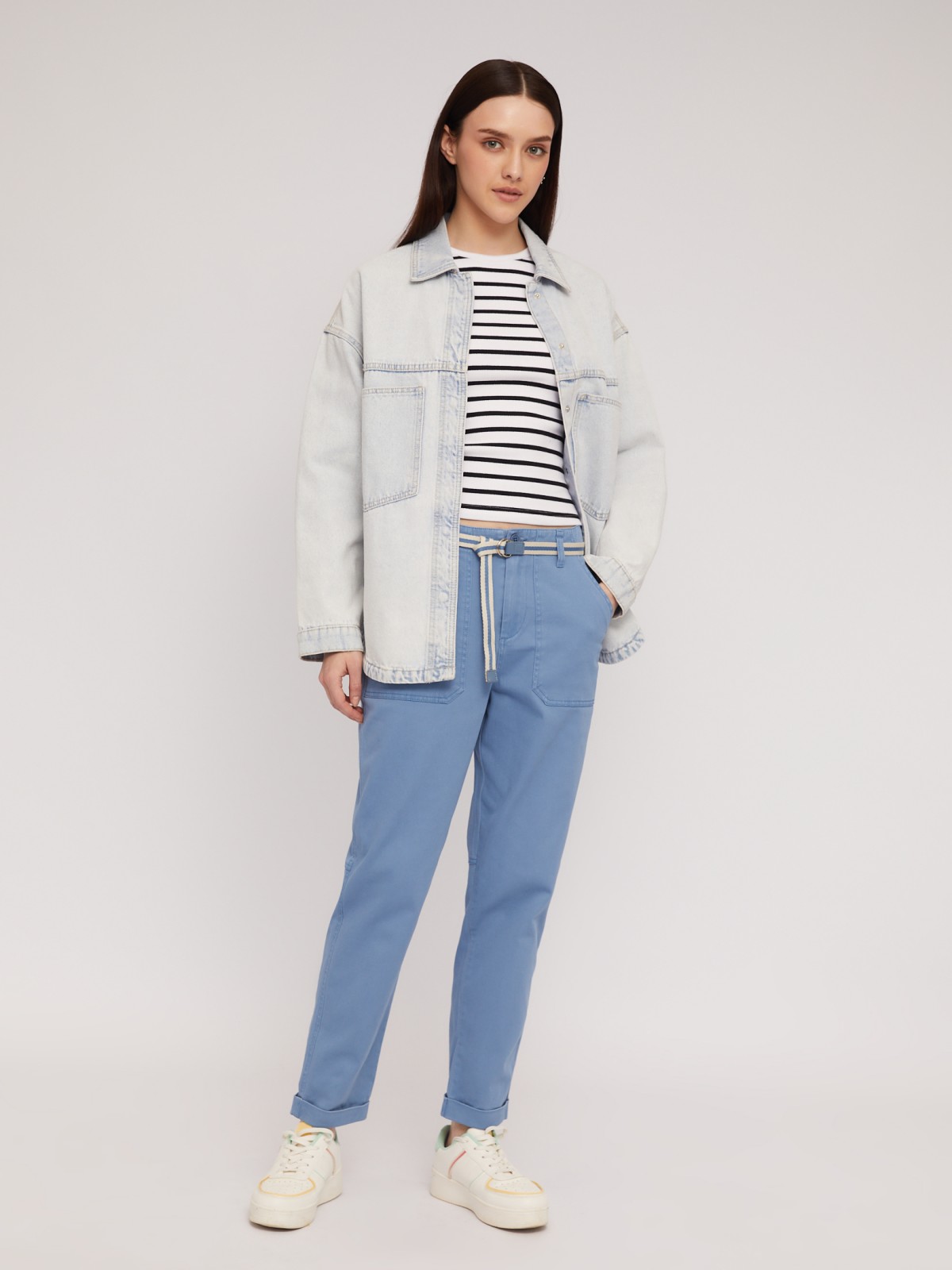 Брюки-чинос из хлопка с ремнём