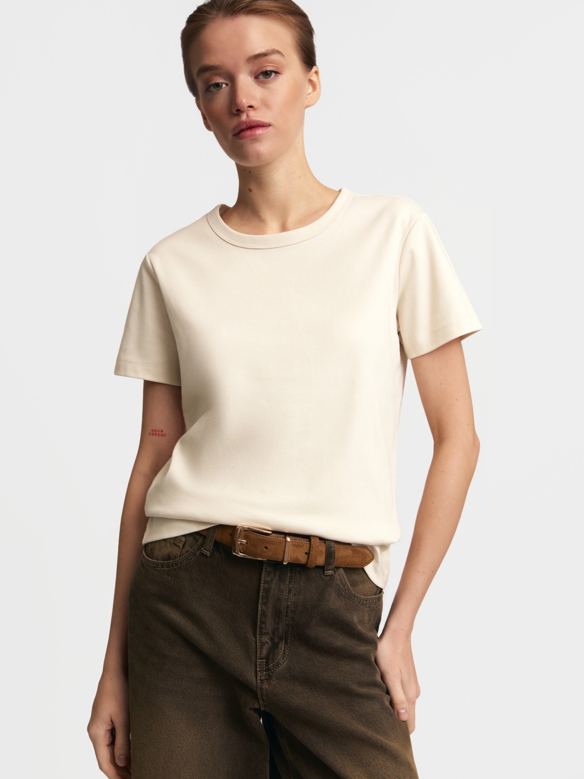 Футболка из хлопка однотонная