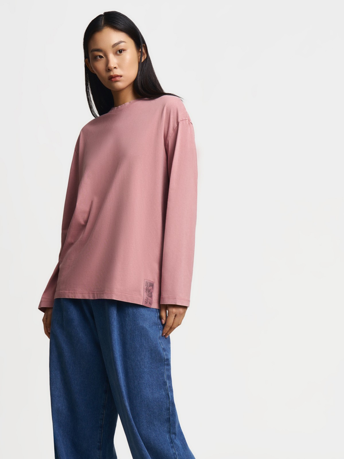 Трикотажный оверсайз лонгслив из хлопка