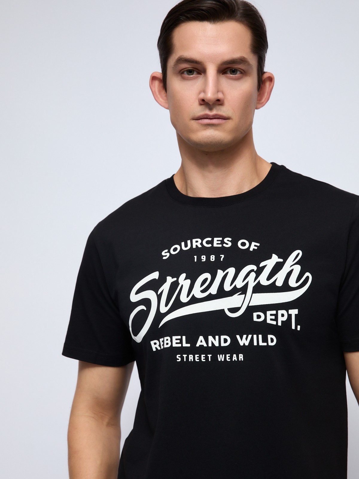 Футболка из хлопка с принтом-надписью