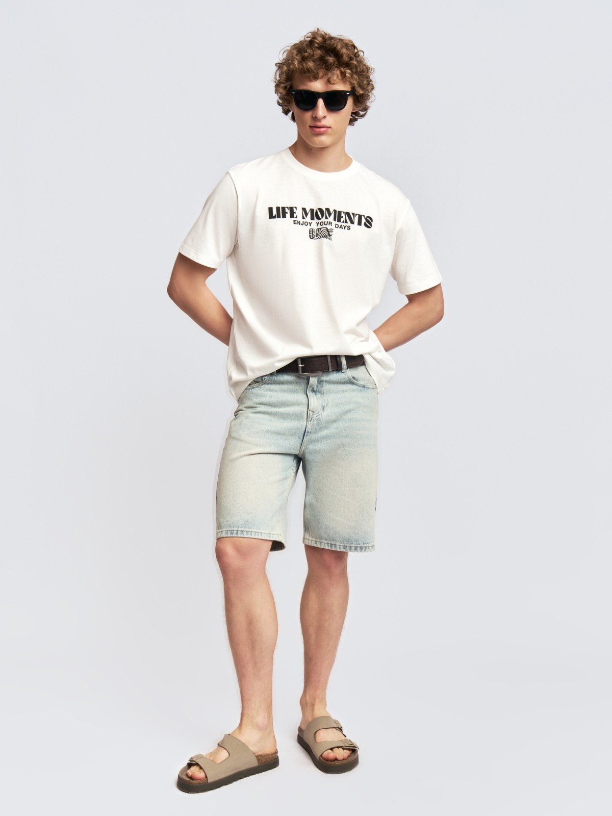 Футболка из хлопка с принтом-надписью