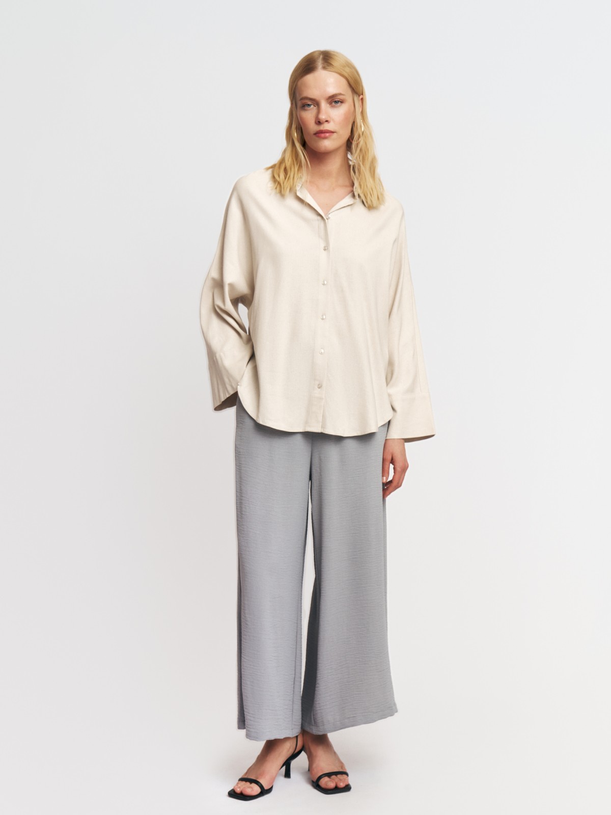 Брюки-кюлоты на резинке