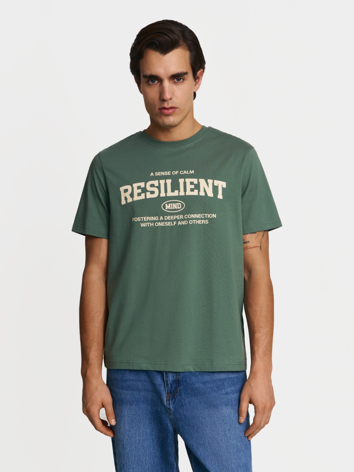 Футболка из хлопка с надписью 