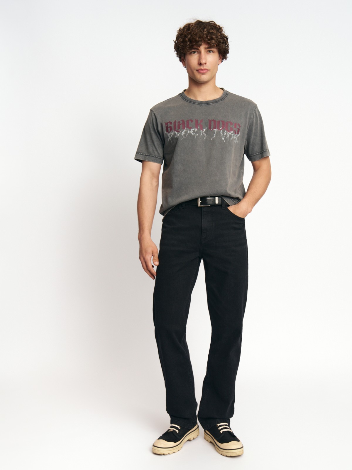 Футболка из хлопка с принтом-надписью