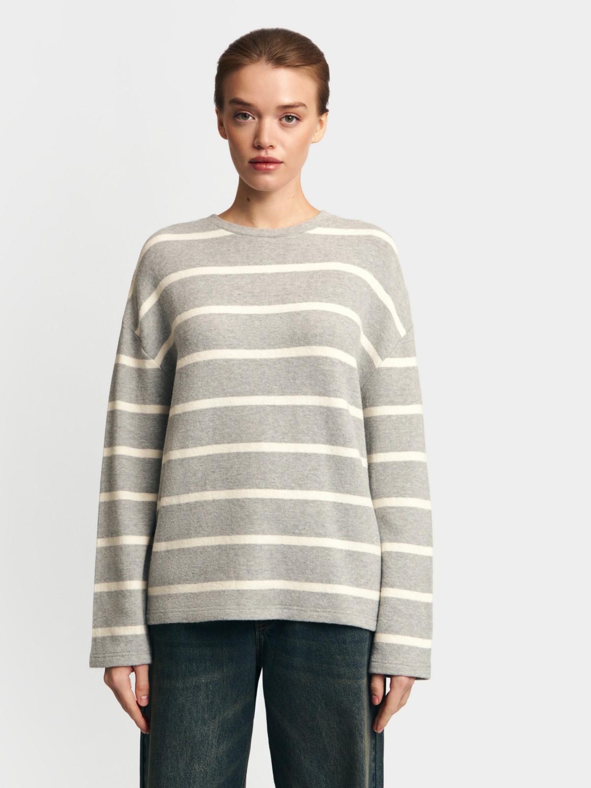 Джемпер из вязаного трикотажа в полоску