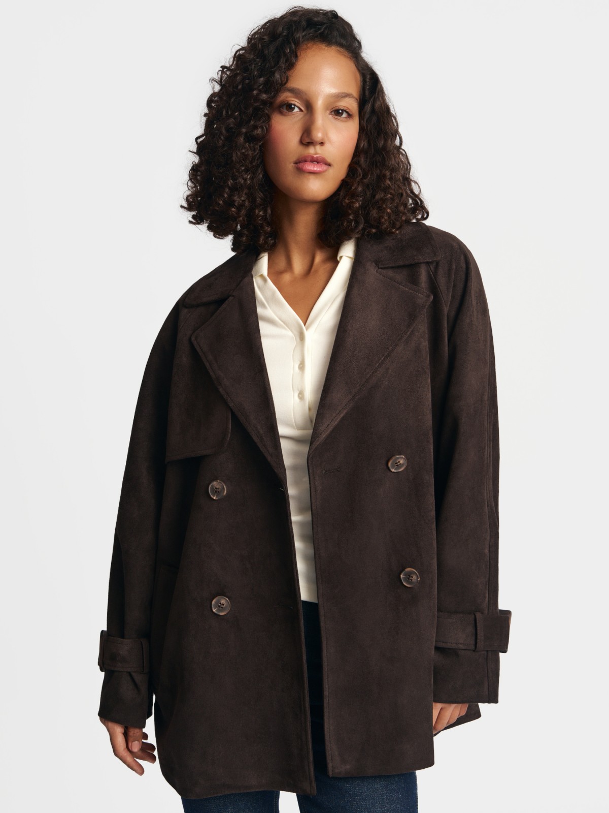 Тренч из экозамши