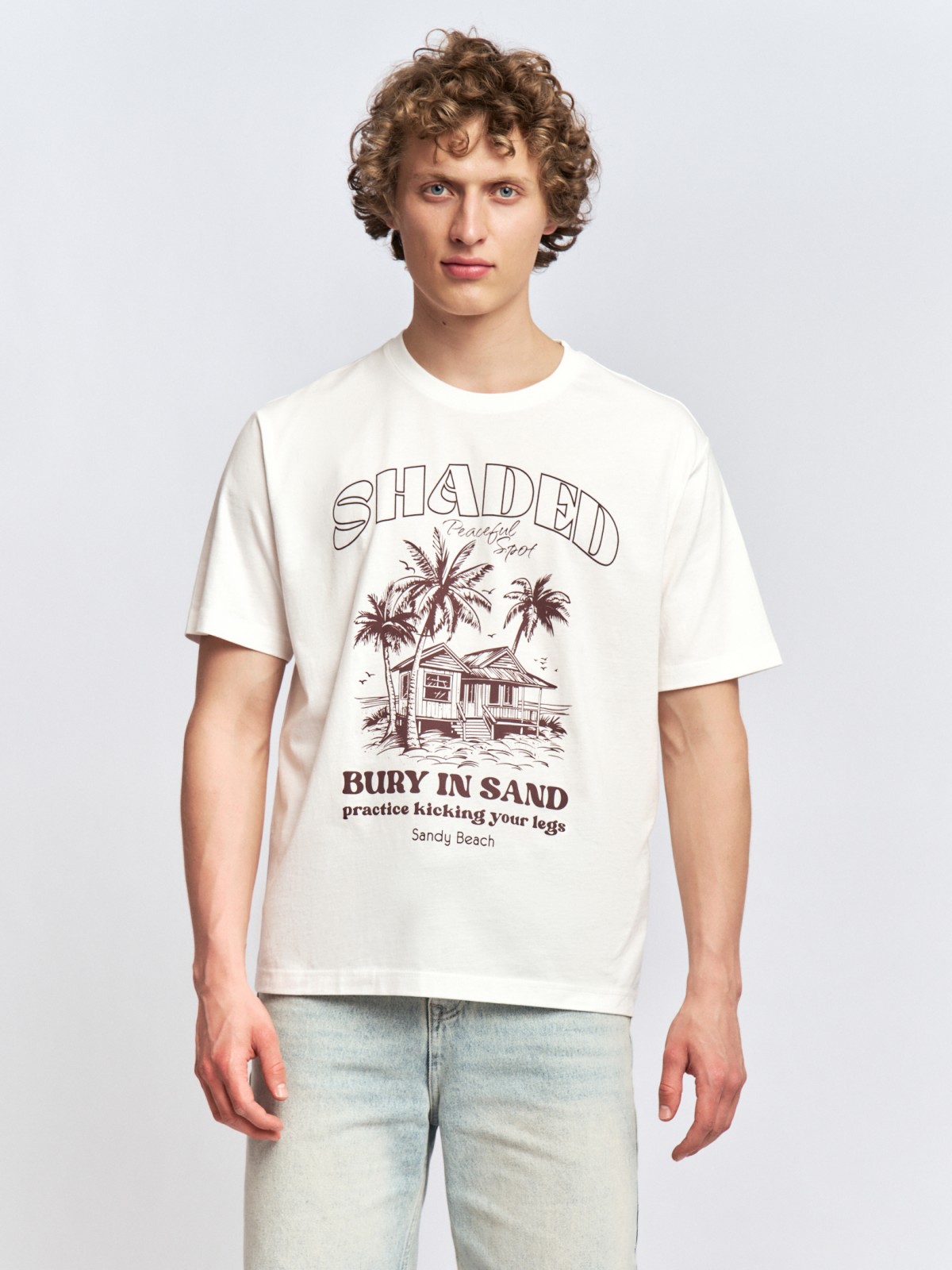 Футболка из хлопка с принтом