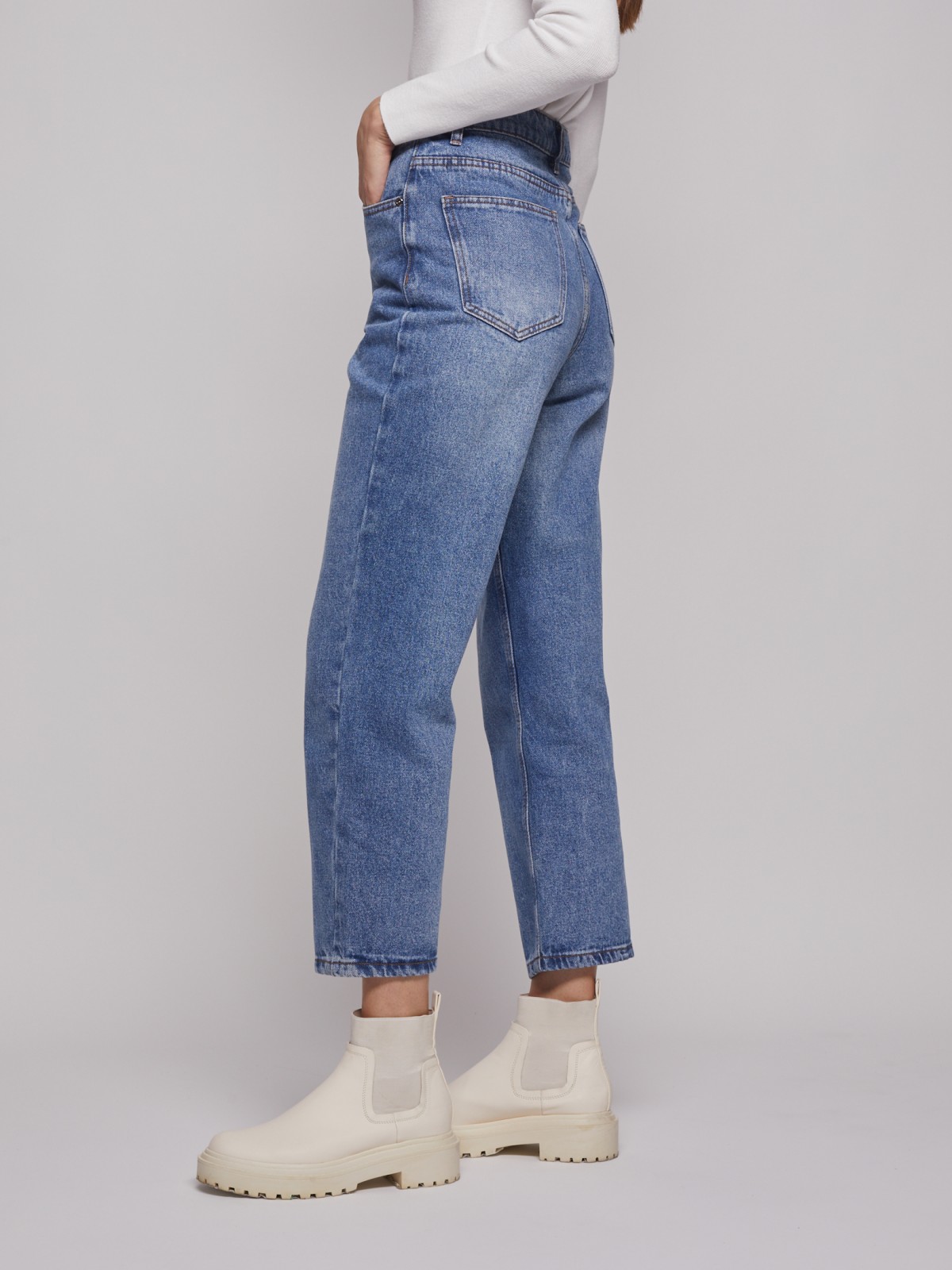 Джинсы укороченного прямого силуэта Джинсы укороченного прямого силуэта