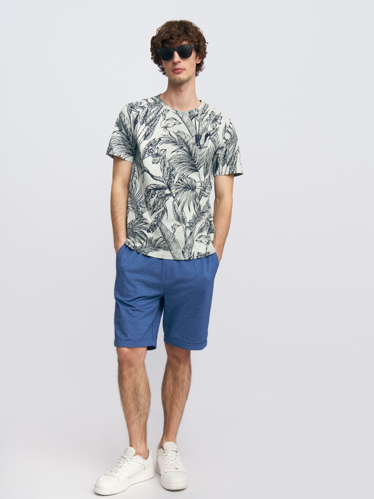 Трикотажные шорты из хлопка с отворотами