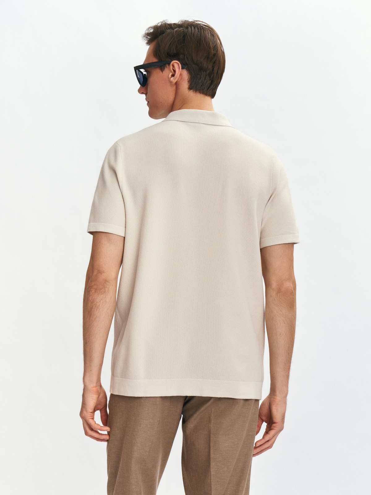 Футболка поло из вязаного трикотажа