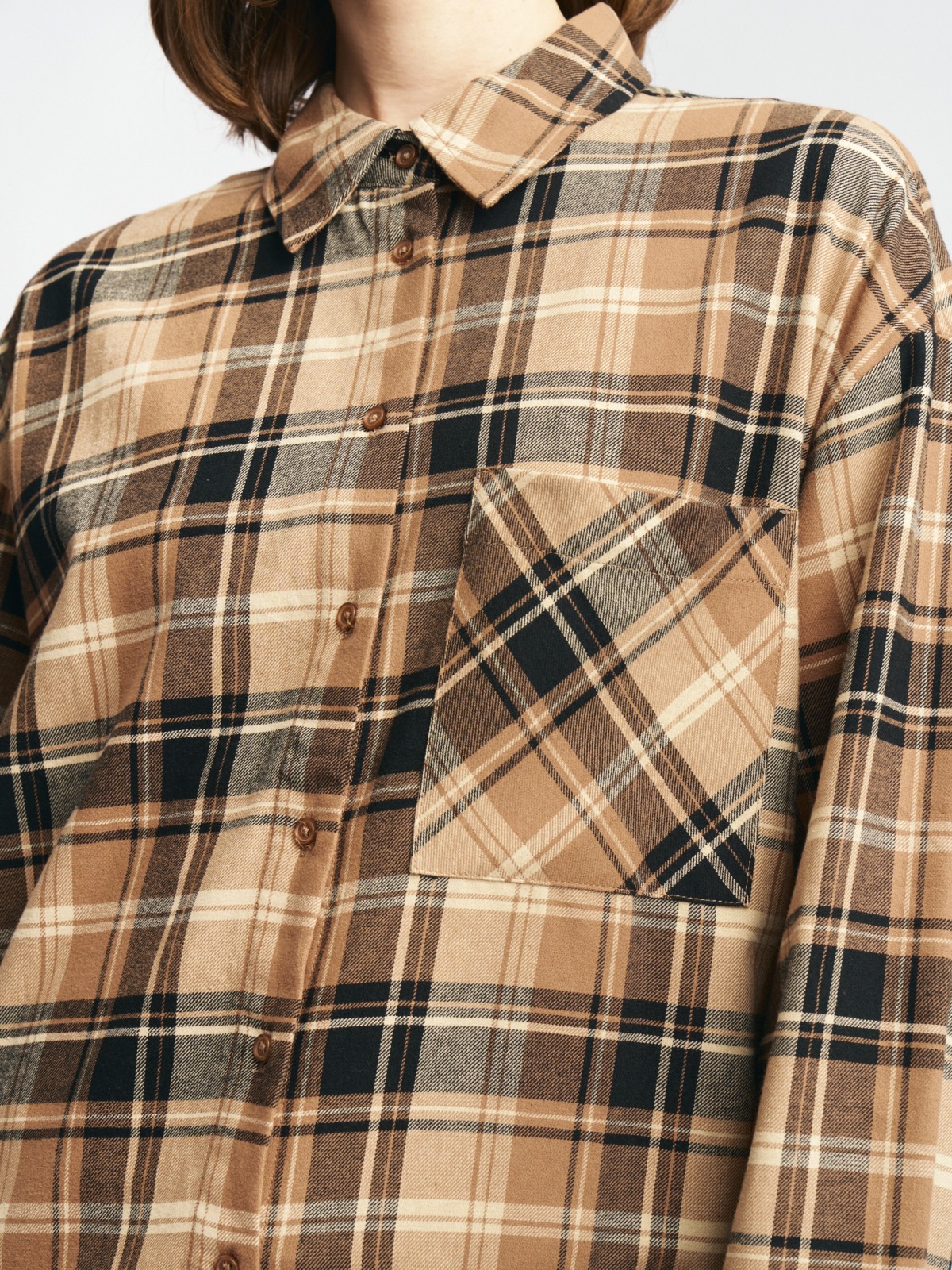 Фланелевая рубашка из хлопка в клетку