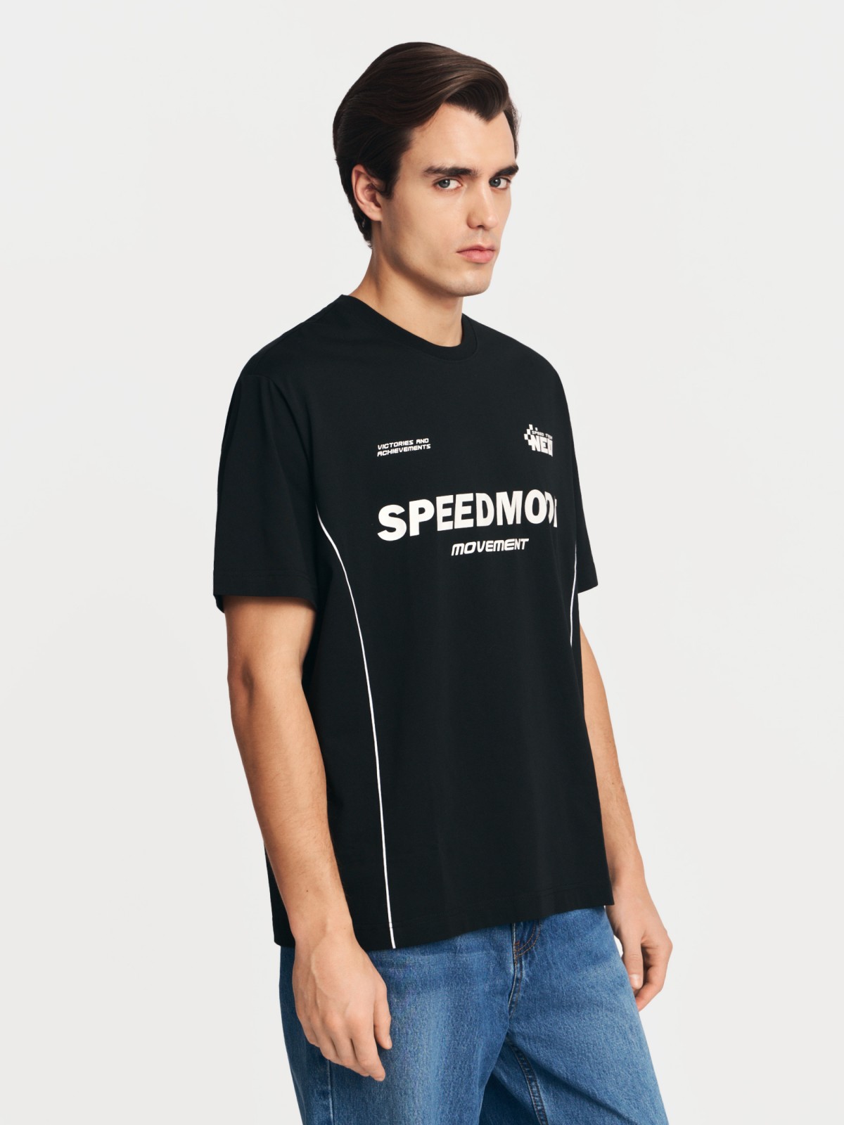 Футболка из хлопка с принтом-надписью