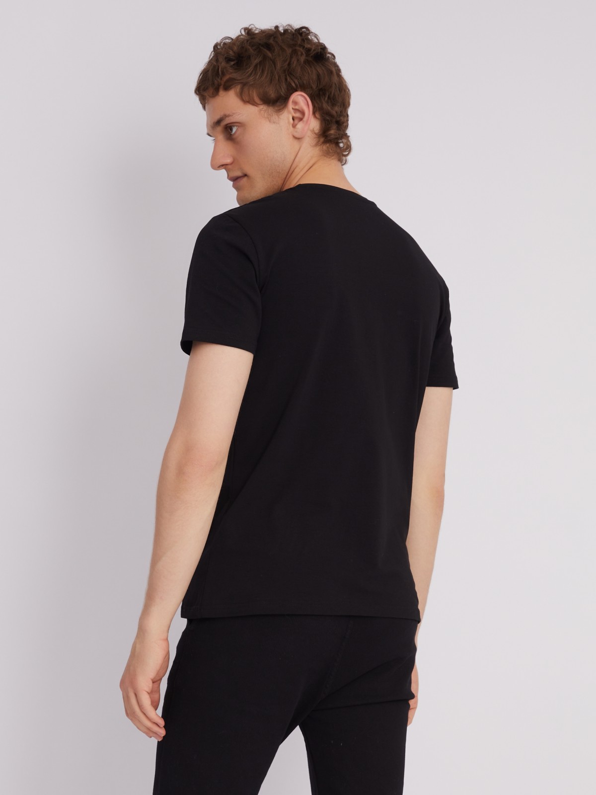 Футболка из хлопкового трикотажа с коротким рукавом