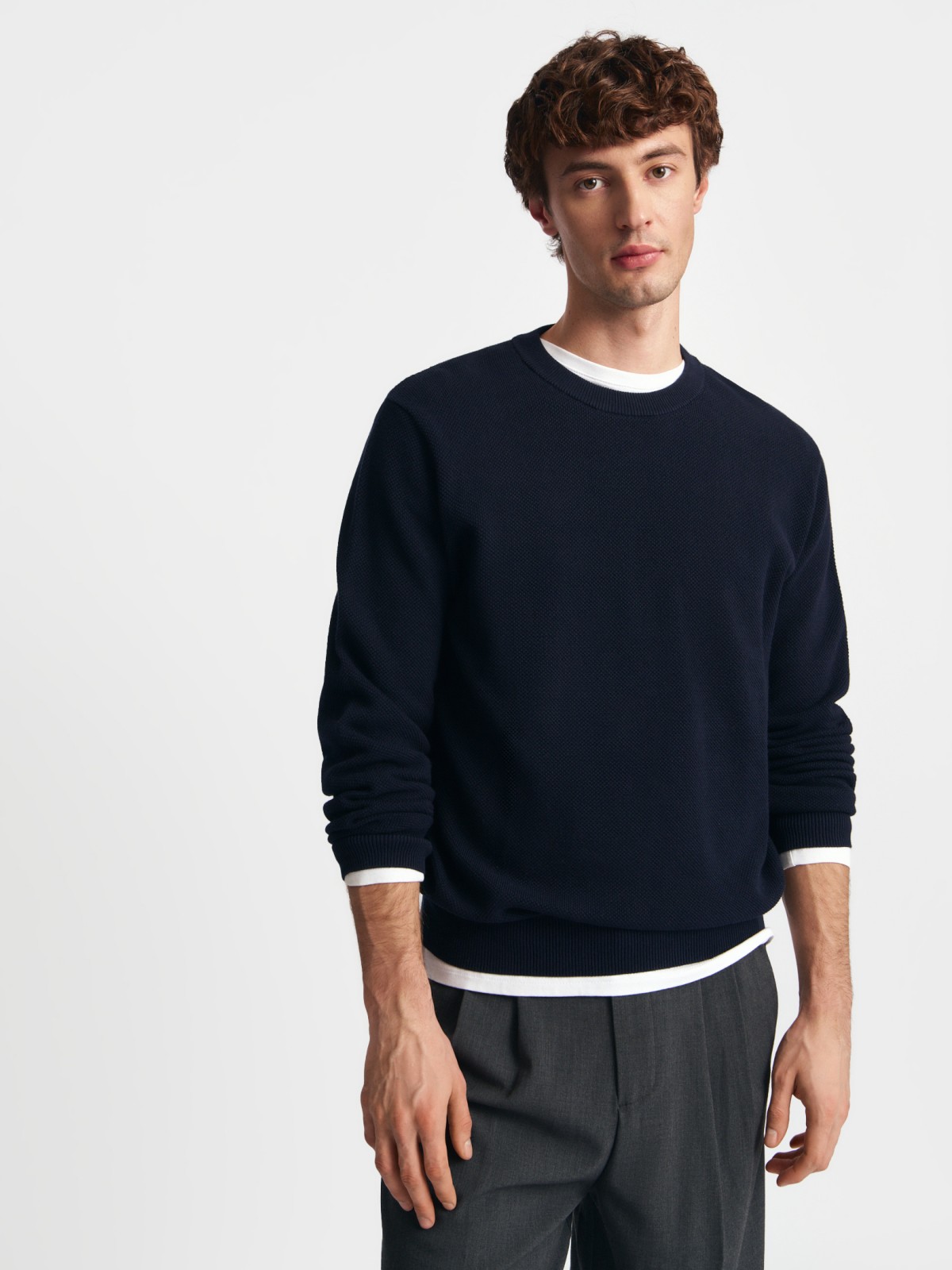 Тонкий трикотажный джемпер из хлопка