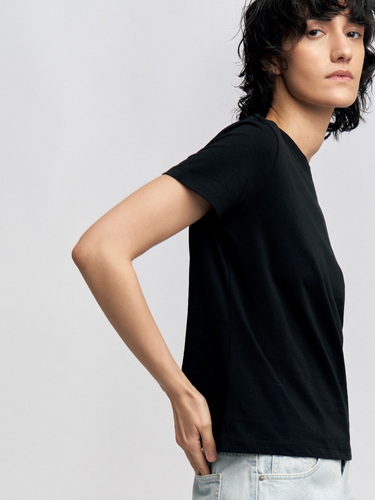 Футболка из хлопка однотонная