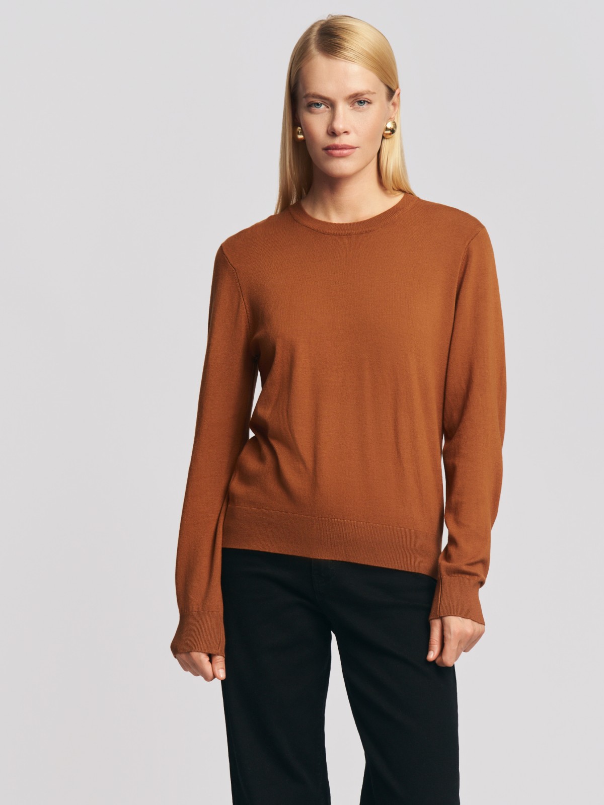 Трикотажный джемпер с длинным рукавом