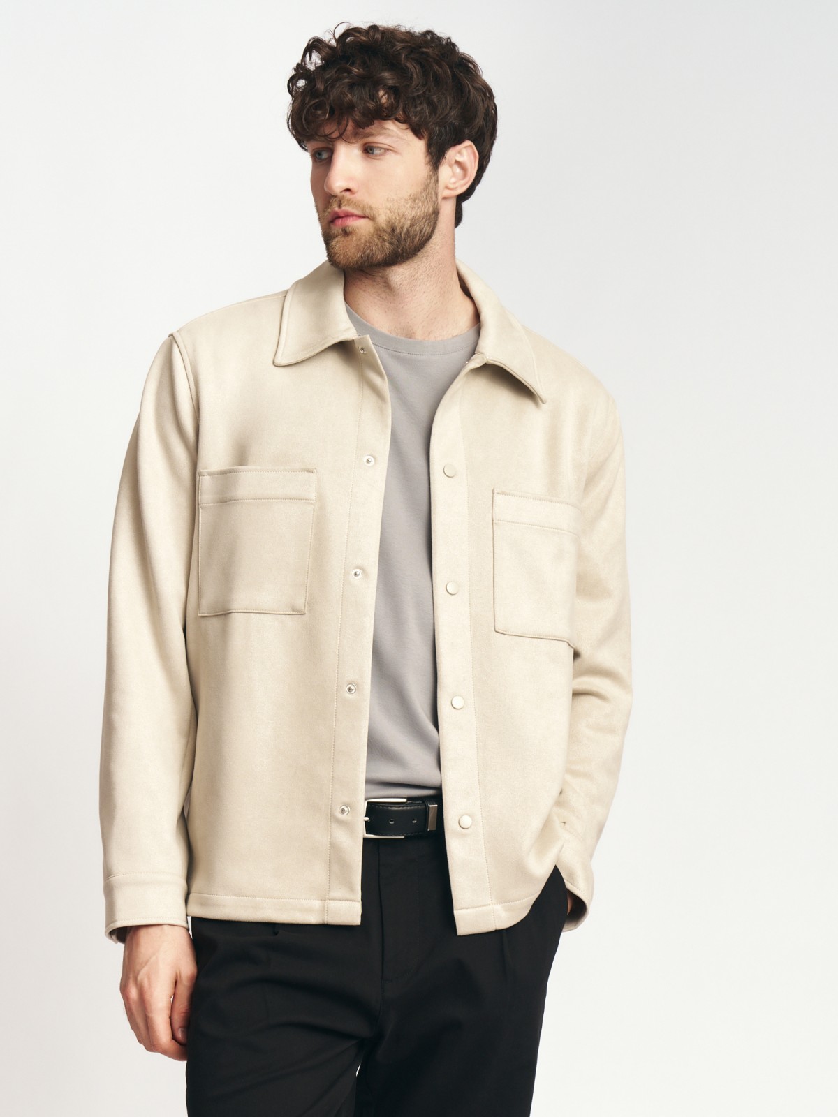 Куртка-рубашка оверсайз с карманами