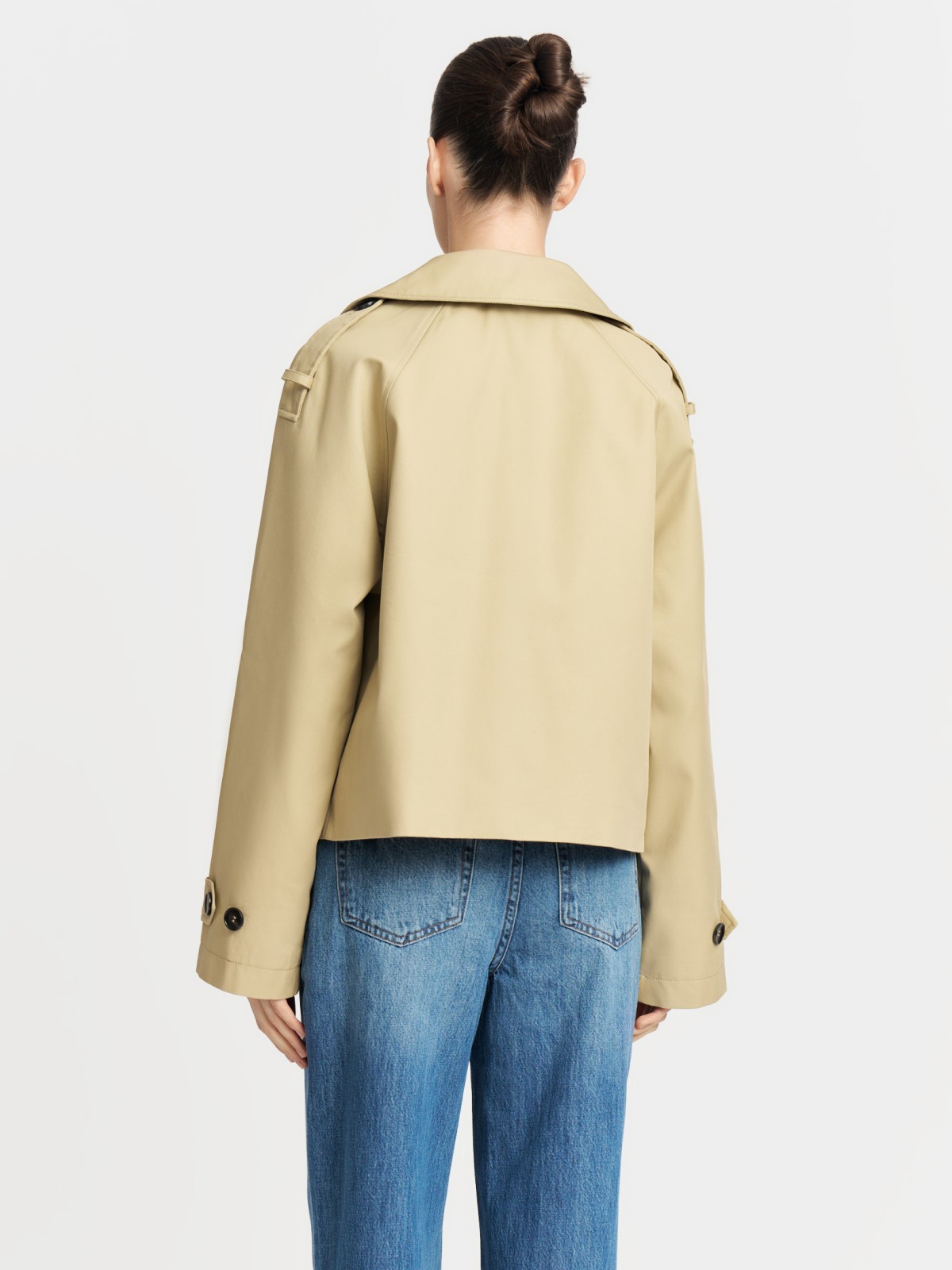 Двубортная куртка-тренч из хлопка