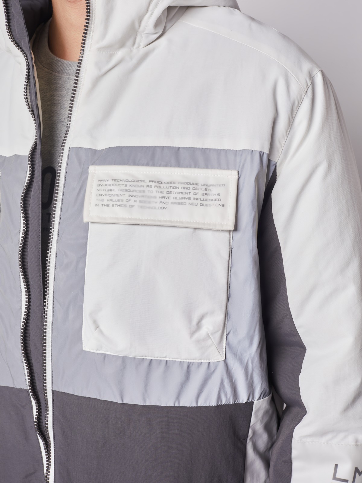 Куртка с накладными карманами zolla 012125102124, цвет серый, размер S - фото 6