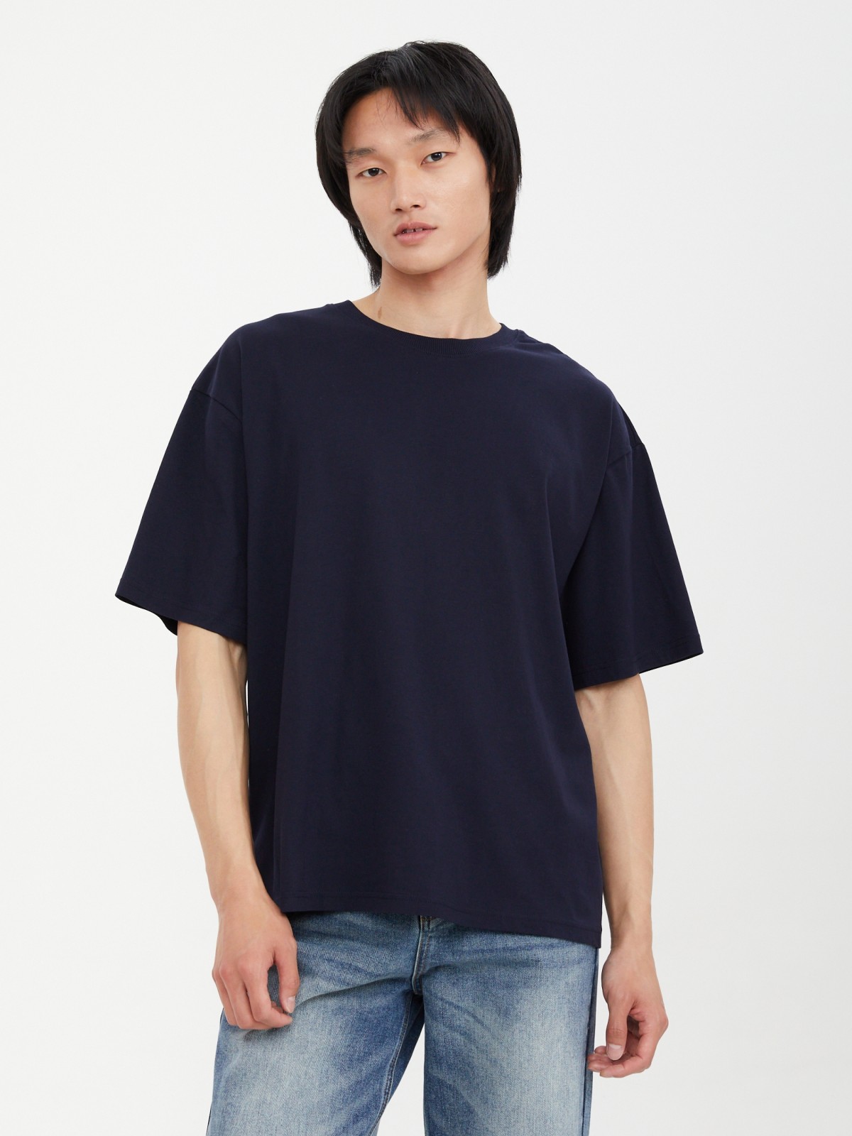 Футболка оверсайз из хлопка с принтом на спине