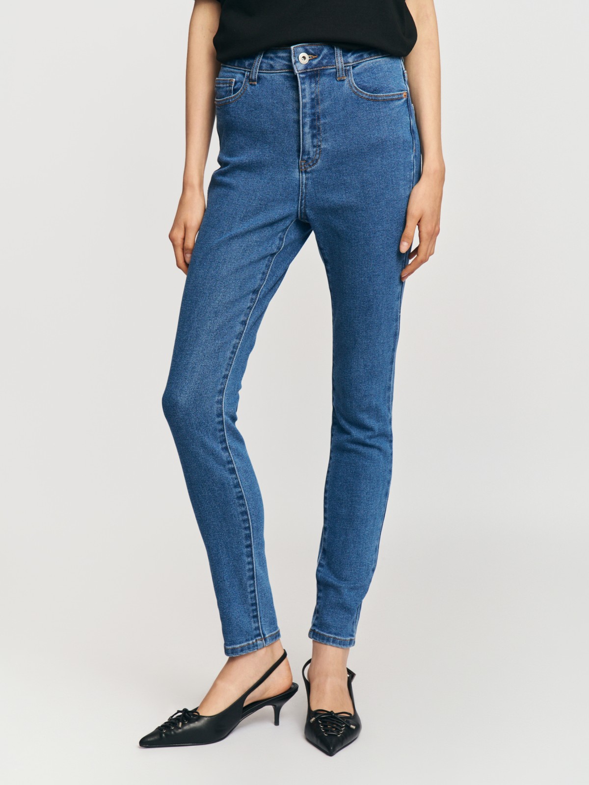 Джинсы силуэта Skinny с высокой посадкой