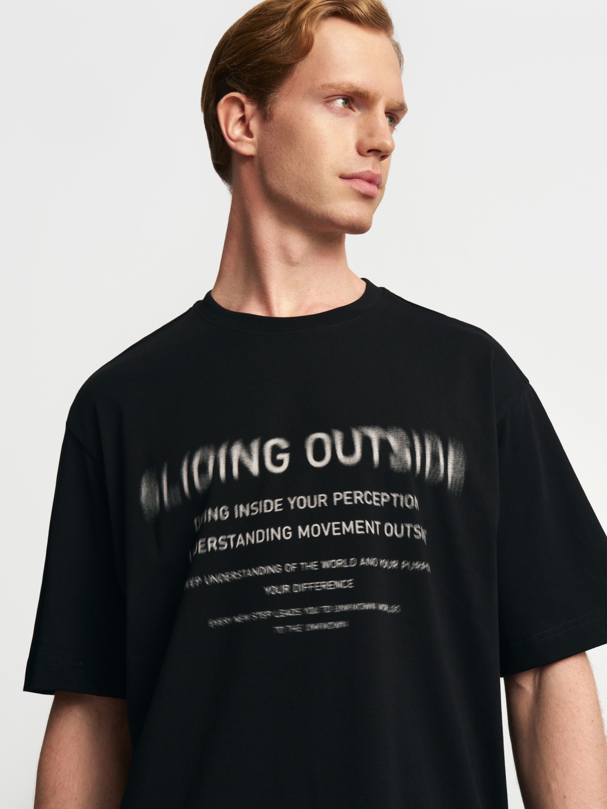 Футболка оверсайз из хлопка с принтом